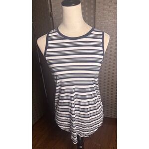Gap Luxe Striped Tank Top‎ Small Sleeveless Navy Shirt